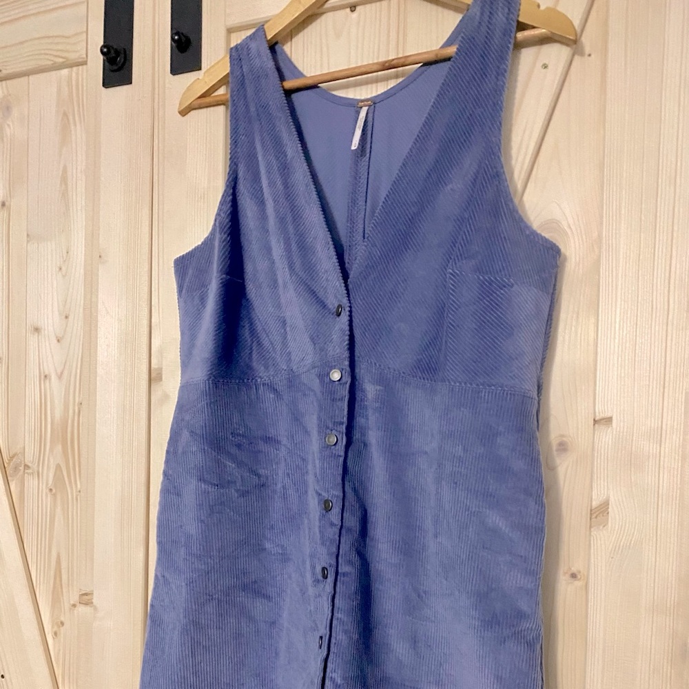 FREE PEOPLE Periwinkle Blue Corduroy Dress *M*